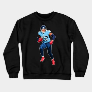 Derrick Henry #22 Runs With Ball Crewneck Sweatshirt